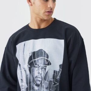 ICE CUBE PRINT GRAPHIC SWEATSHIRT